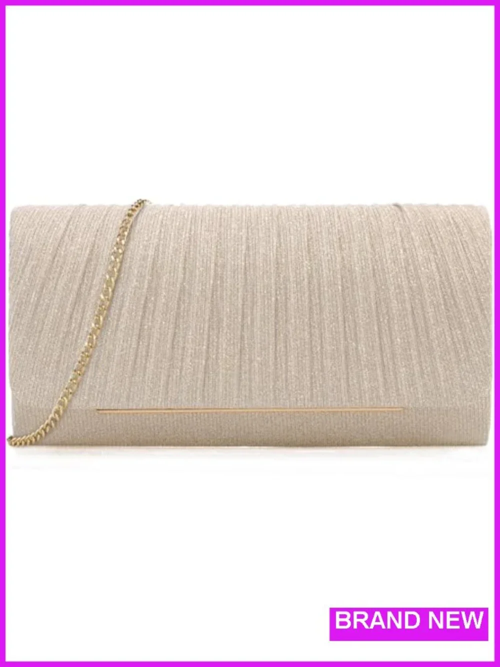 Women's Sparkling Evening Clutch Purse with Detachable Chain Strap, Glitter